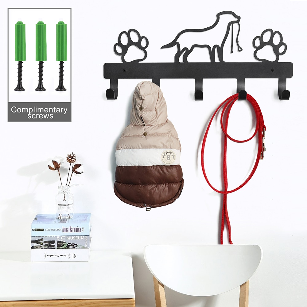 Gancho de Metal montado en la pared para perros y gatos, perchero duradero para ropa, soporte para llaves, organizador de abrigos para mascotas, accesorios para mascotas
