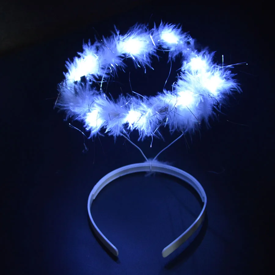 Home Light up Halo Headband Angel Wings Festive LED Glow Headband for Women and Girls Glow Party Supplies