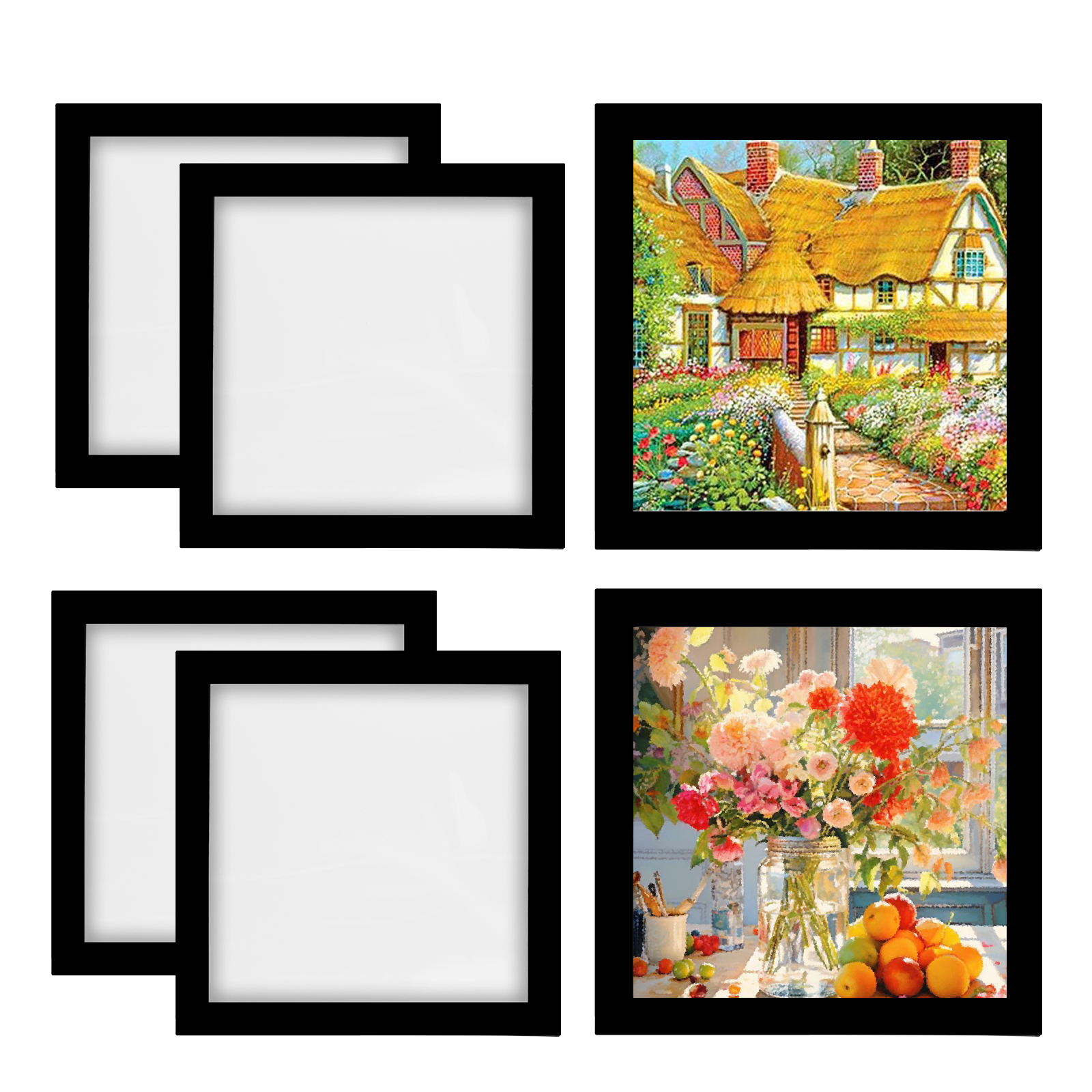 30X30 Cm 4 Pack Diamond Painting Frame Black Diamond Painting Foto Magnetische Fotolijst Voor Diamond Painting Foto 'S: Default Title