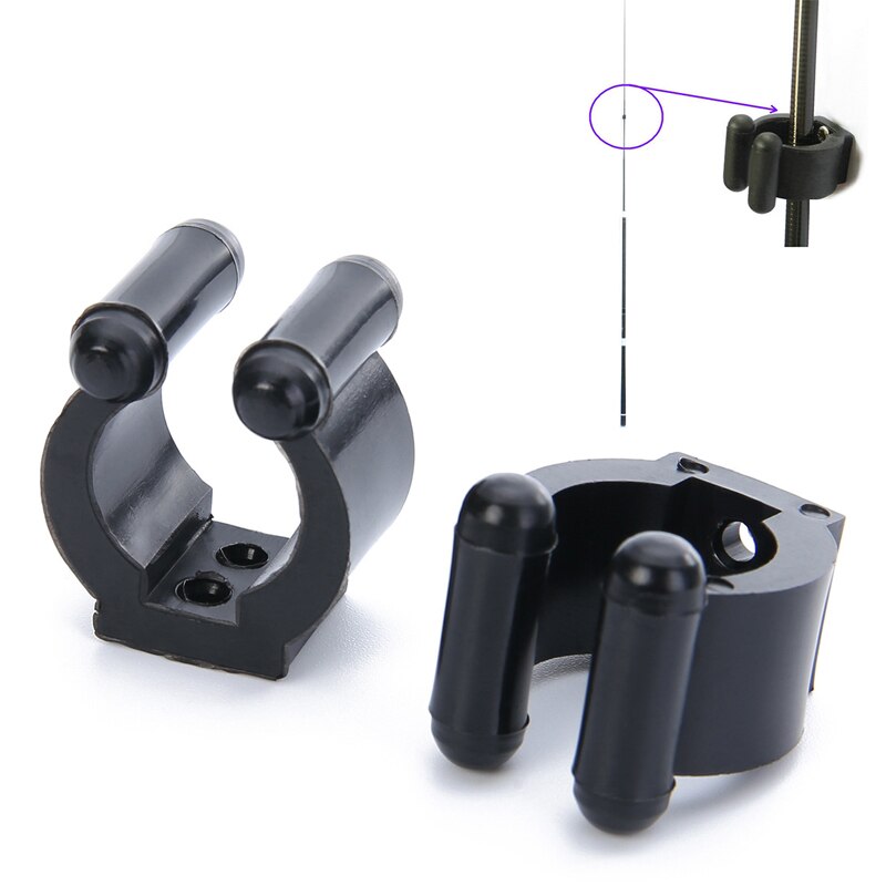 20pcs Plastic Black Fishing Rod Billiard Rod Clip Billiard Cue Clips Fishing Rod Clamp Fishing Rod Clamp Pipe Fixing Bracket