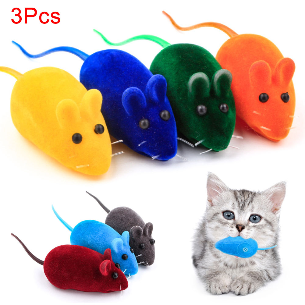 3Pcs Funny Mouse Rat Squeak Noise Sound Pet Cat Kitten Dog Playing Toy