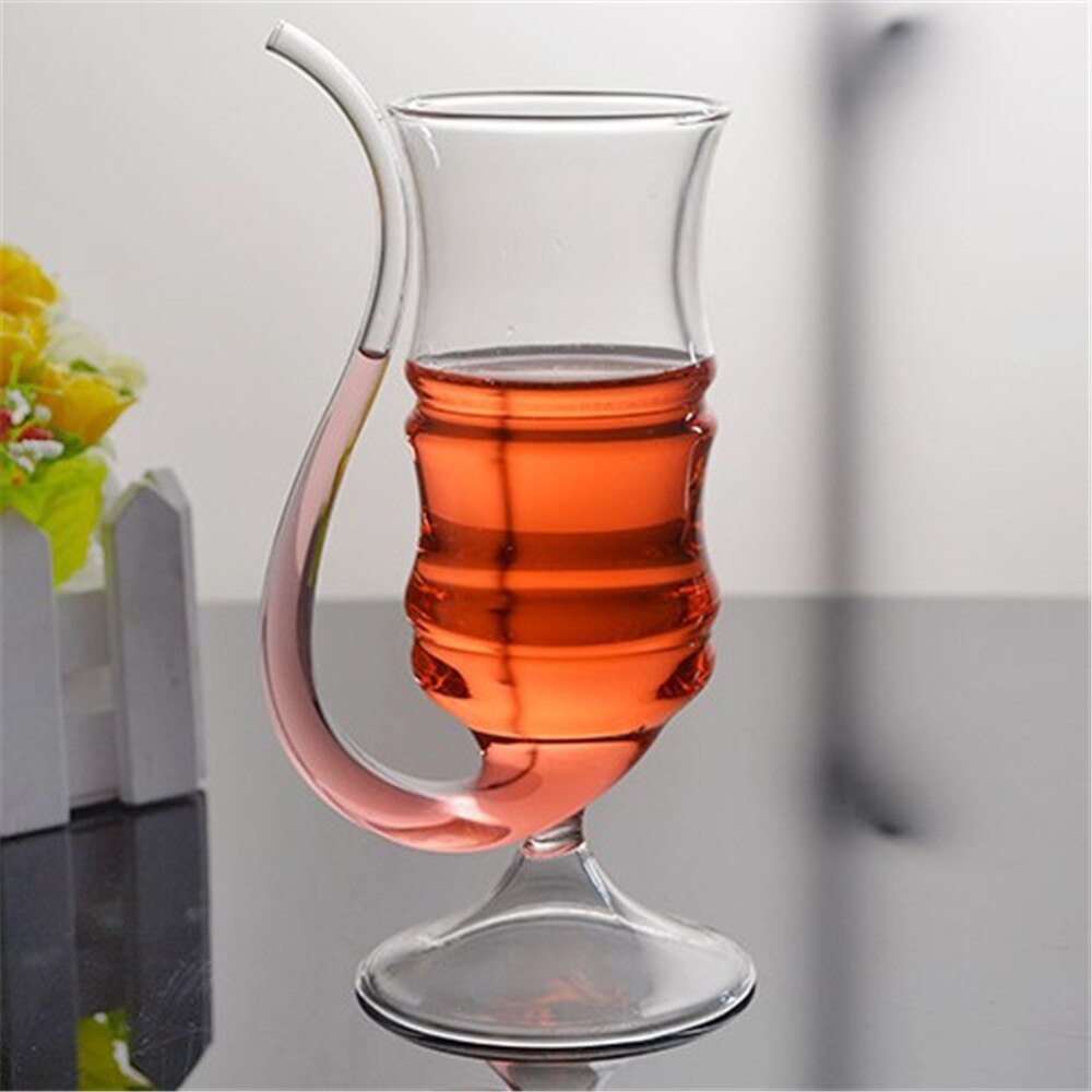 Screw Spiral Straw Molecular Cocktail Glass Bar Party Wine Glass Martini Champagne Glass Wine Glass Charm for Home Bar: A