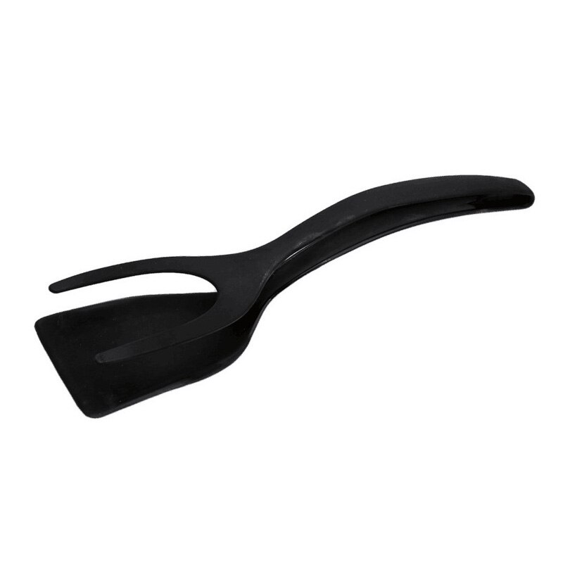 2 In 1 Egg Tong Barbecue Pancake Egg Clamp Bread Omelet Egg Spatula Kitchen Utensils Grip Flip Shovel Cooking Tool: Black
