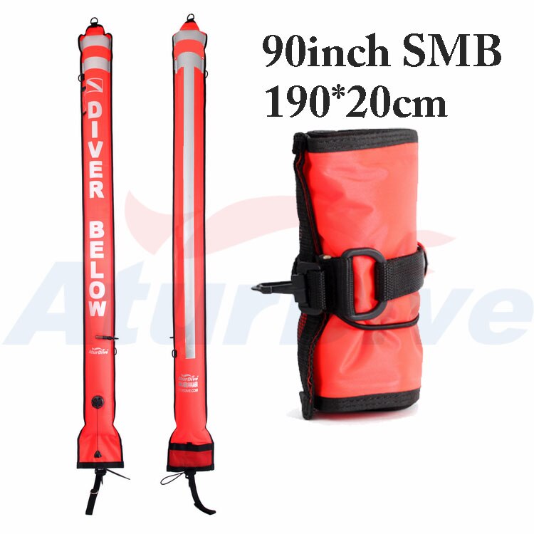 Aturdive Oppervlak Marker Boei Smb 40-90Inch Nylon-D Pull Duiken Boeien Met Klep, Smb