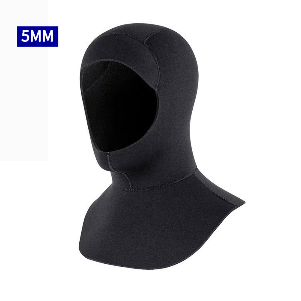Neopreen duikcap/wetsuitmuts, 3mm/5mm elastische thermische duikcaps voor mannen en vrouwen, geschikt voor zwemmen in koud water, snorkelen en surfen.: Zwart / L/xl