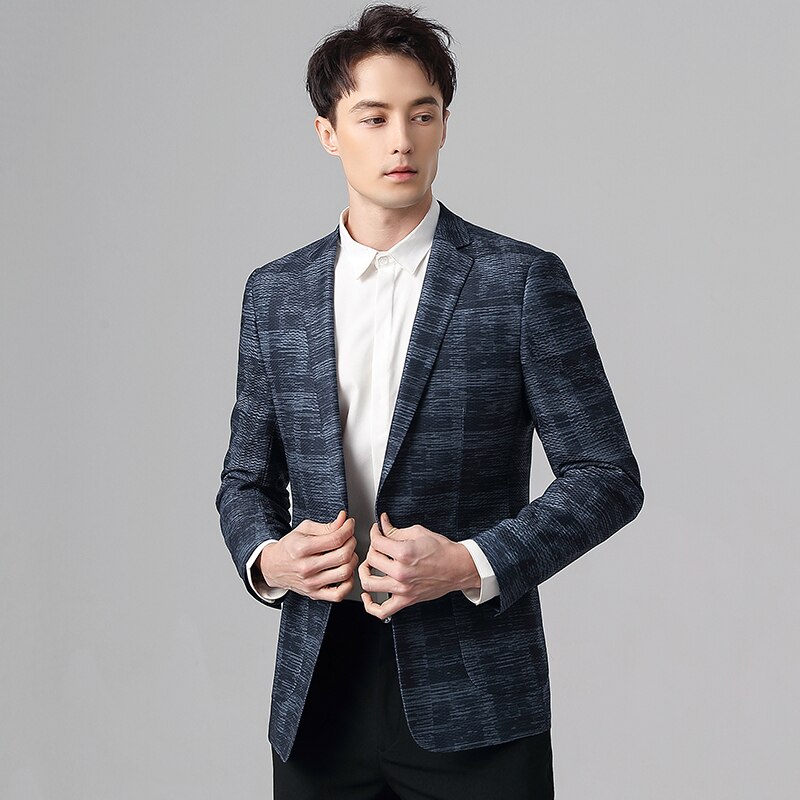 Men's business leisure bright silk suit coat men's spring and summer Korean version exquisite British suit trend