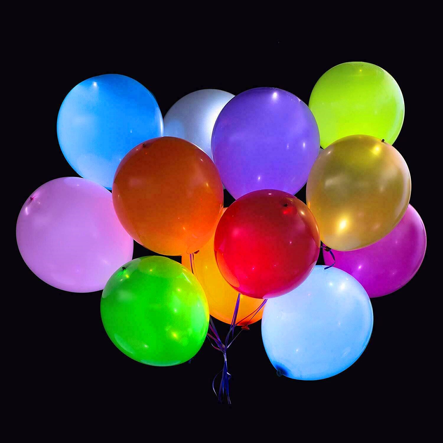 5/10 stk led lys balloner 12 tommer latex ballon glødende fest led balloner til fødselsdag bryllup fest festival dekorationer: 5 stk blandet