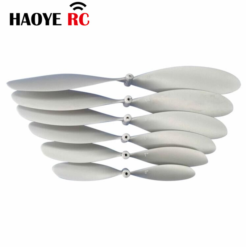 Haoye 10 Stuks Propeller 6-12 Inch Voor RC Rubberen Band Aangedreven Vliegtuigen Model Oranje/Zilvergrijs/zwarte Kleur Voor RC Model Vliegtuig