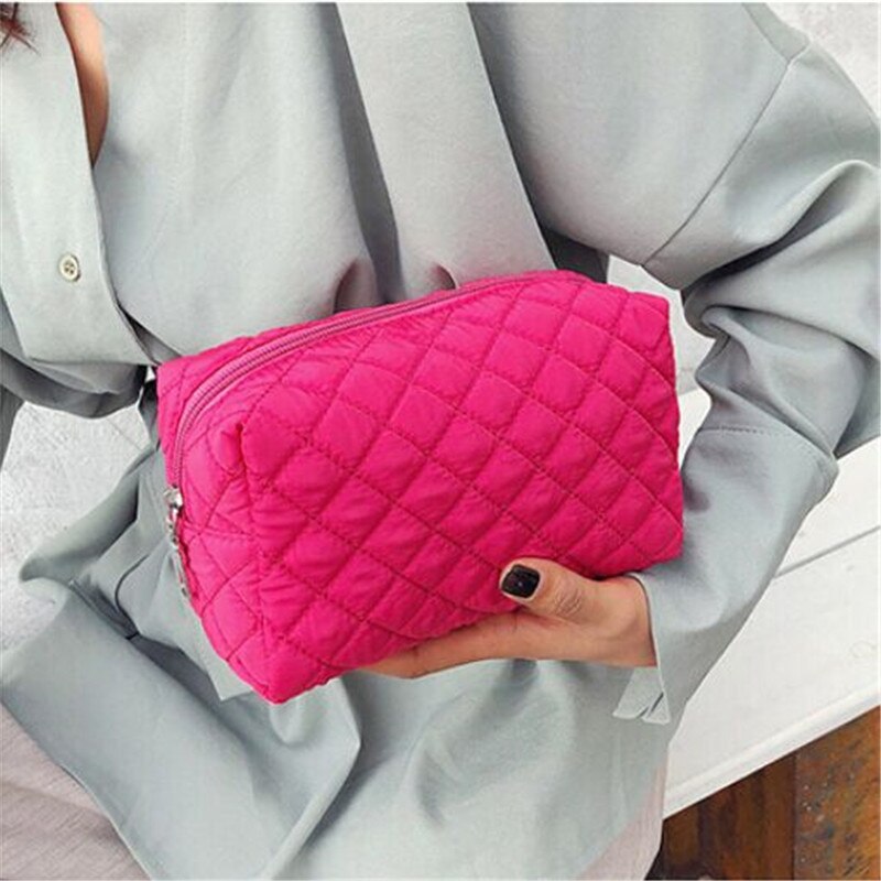 Bolsa de viaje multifunción para cosméticos, bolsa para estuche de maquillaje, organizador de aseo personal, negro, azul, rosa, morado y naranja: Rosa fuerte