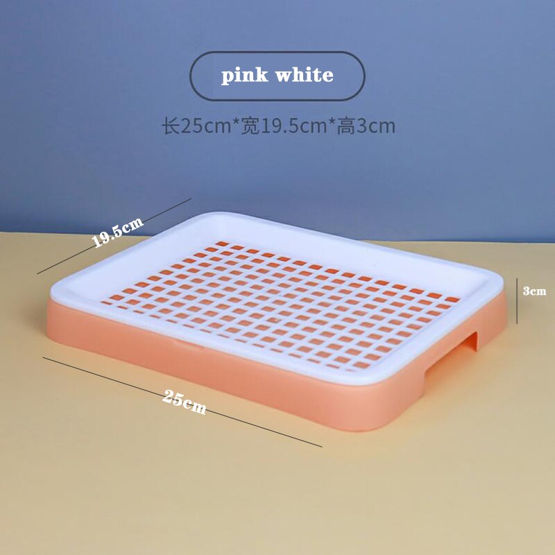 Chinchilla toilet rabbit supplies large urinal bedpan drawer with bottom net Dutch pig ferret dwarf rabbit special pet toilet: PINK