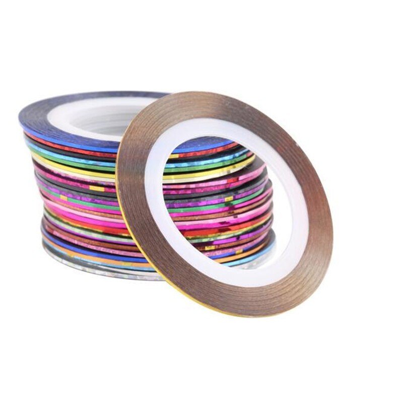 Addfavor neglekunst dekoration tip værktøj sæt prikkepen 30 stk rhinestones ruller neglelak skjold beskytter glitter negle sæt sæt: 30 stk negleruller