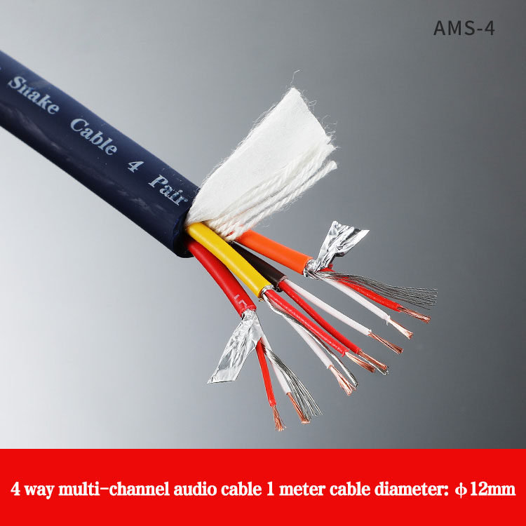 Multichannel Cable 2/4/8/12/16/24 Way Multi-core Audio Stage Signal Mixing XLR Male /Female Rainbow Cable ﻿: Red / 3m