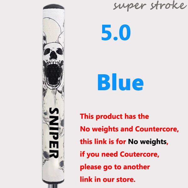 colors golf putter grips skull 5.0 weights or no weights grips: blue-No weights5.0