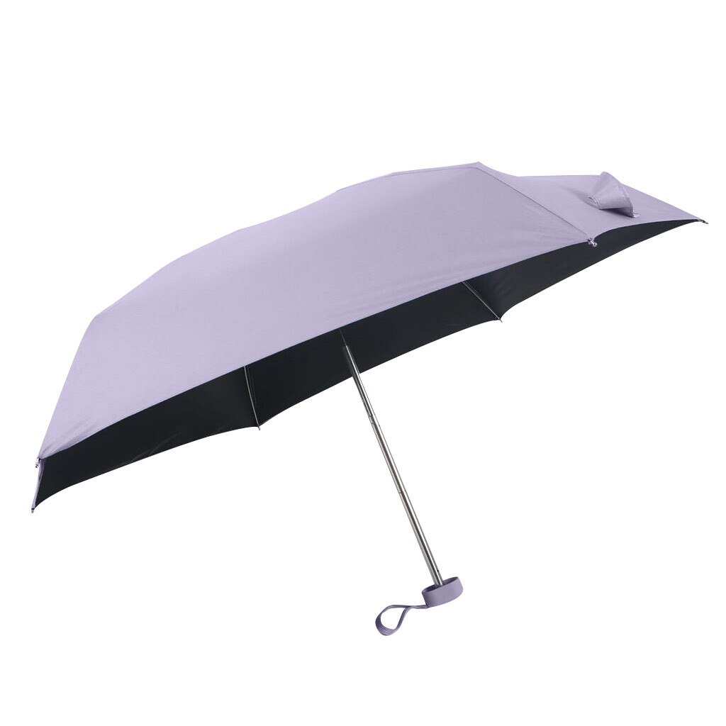 45#  kvinnor lyxigt lättviktsparaply svart beläggning parasoll 5- faldigt solregnparaply unisex reseskyddad ficka miniparaply
