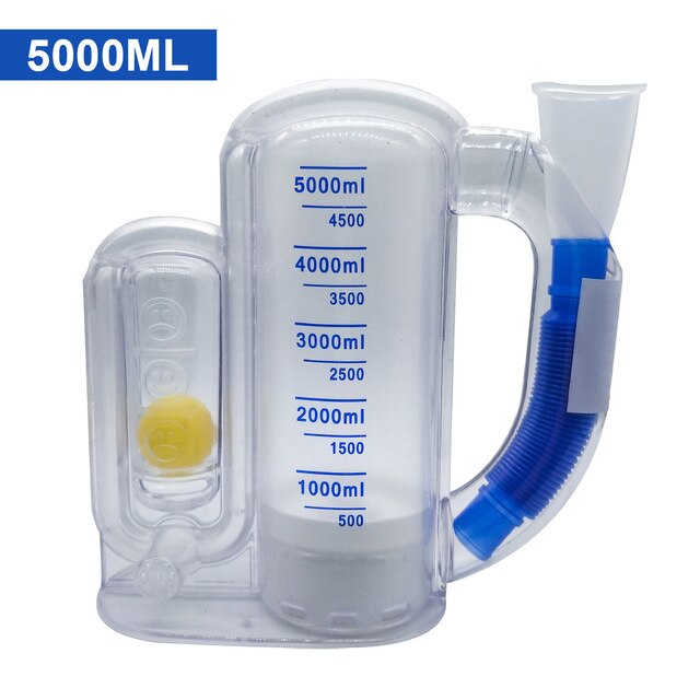 3000/5000ML Capacity Training Device Lung Breathing Capacity Instrument Vital Capacity Meter Rehabilitation Training Device: Beige