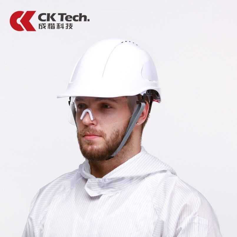 CK Tech. Safety Helmet With Protective PC Glasses ABS Construction Helmets Work Cap Engineering Power Rescue Working Hard Hat