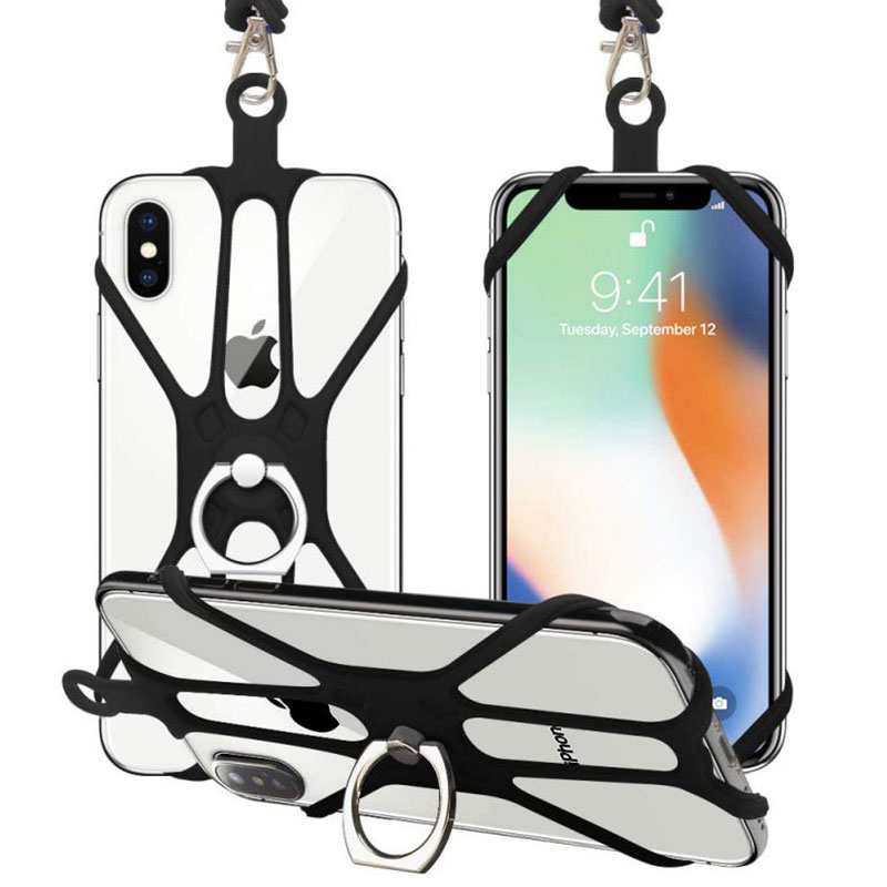 General Purpose Silicone Cell Phone Lanyard Rocontrip Strap Case Holder With Detachable Neckstrap Universal For Smartphone HF