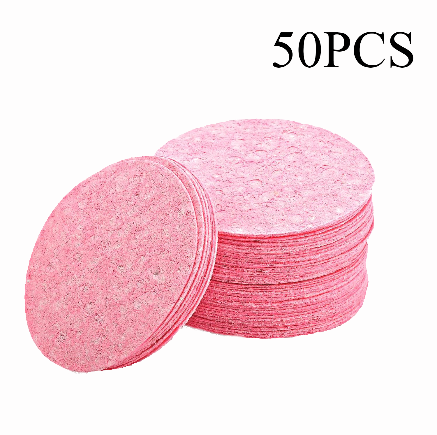 50-1000 Uds. Esponja de pulpa de madera Natural para lavado de cara, esponja de espuma para lavado de cara, esponja cosmética para limpieza facial: Blanco