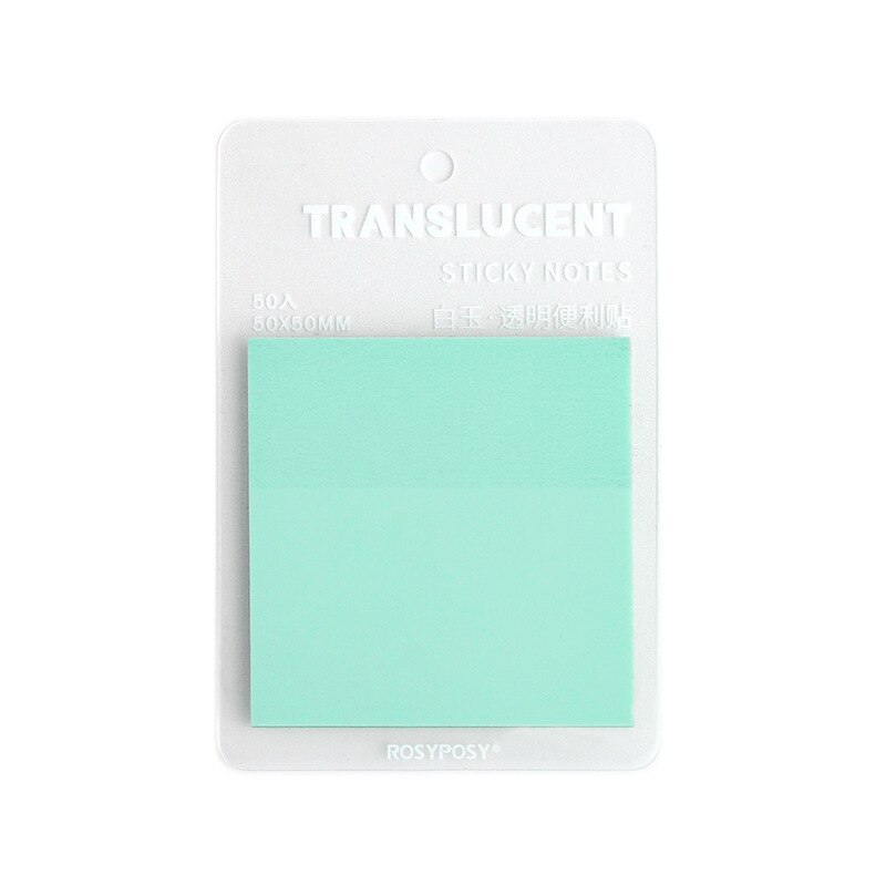 Half Translucent Sticky Notes Colorful Visable Memo Pad School Notepad Waterproof Papeleria 50sheets 5X5cm