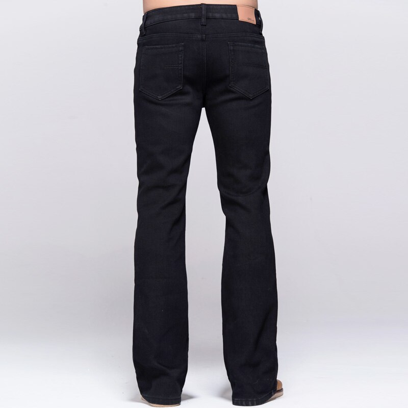 GRG Mens Winter Boot Cut Jeans Thicken Warm Stretch Denim Black Jeans Slim Slightly Flare Pants Polar Fleece Jeans