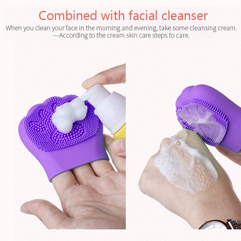 Konijn Kat Klauw Silicagel Schoonmaken Pad Wassen Gezicht Gezichts Exfoliërende Borstel Huid Scrub Cleanser Tool Gezicht Reinigen Borstel Douche
