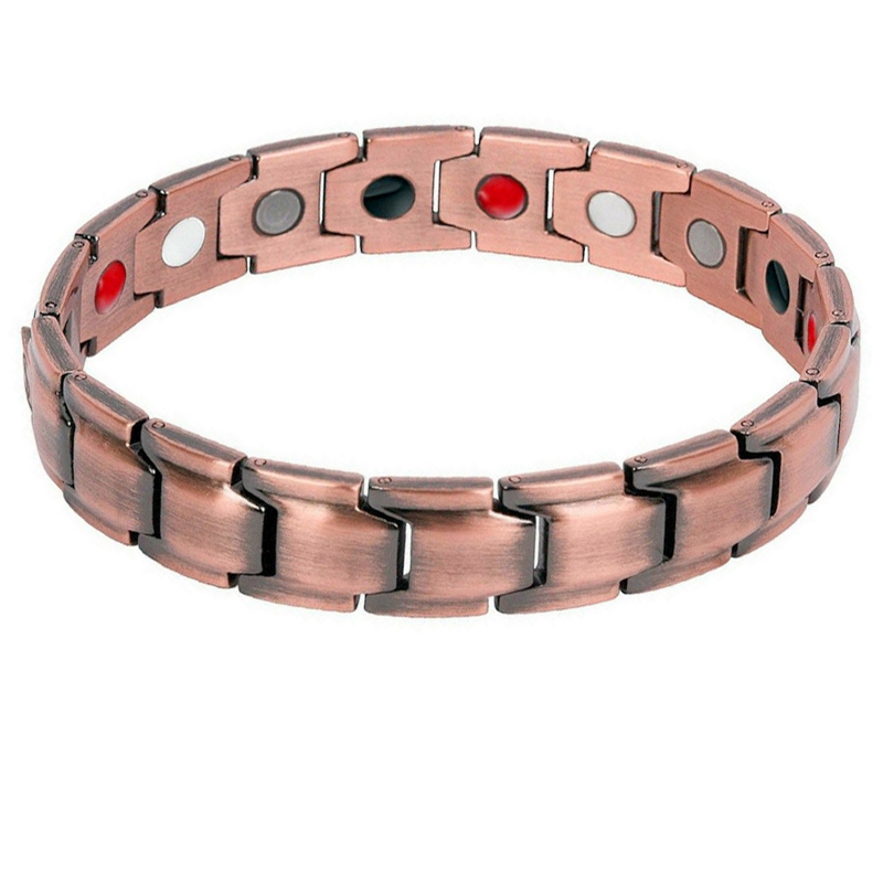 Männer Reinem Kupfer Armbinde Gesundheit Energie Germanium Magnetische Armbinde Jahrgang Hologramm Kette Verknüpfung Armbänder für Frauen Arthritis: 10