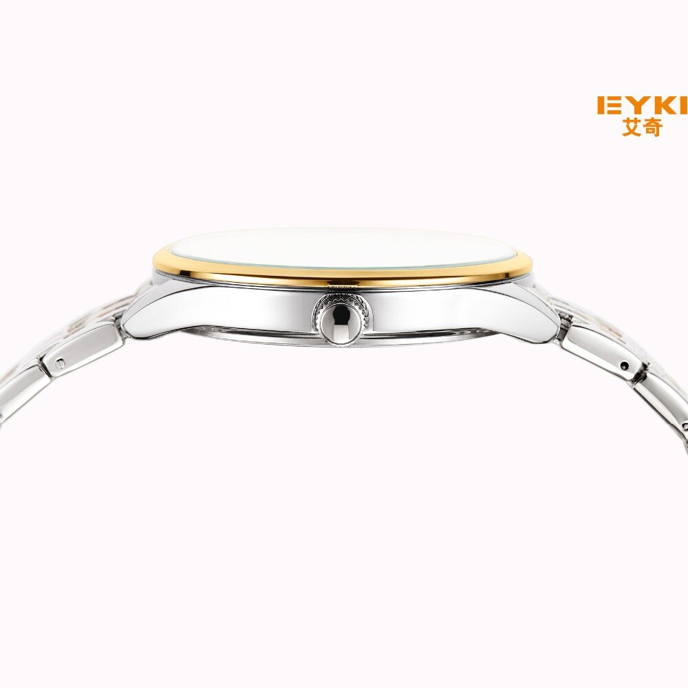 EYKI Top de luxe montre hommes hommes montres en acier inoxydable maille bracelet Quartz montre-bracelet soleil lune et étoiles robe montre