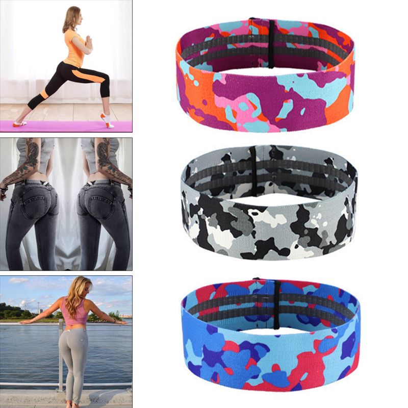 Unisex latex silke yoga rally bælte fitness squat hofter træning modstandsbånd