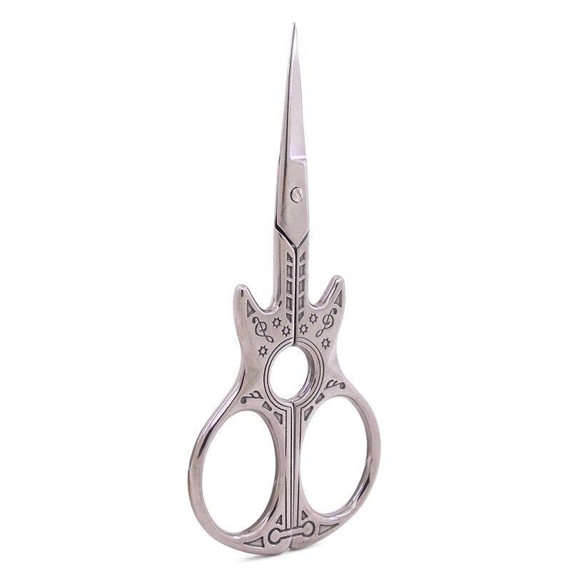 Tailor Scissors Sharp Stainless Steel Needlework Scissors Guitar Gold Small Embroidery Scissors: Silver