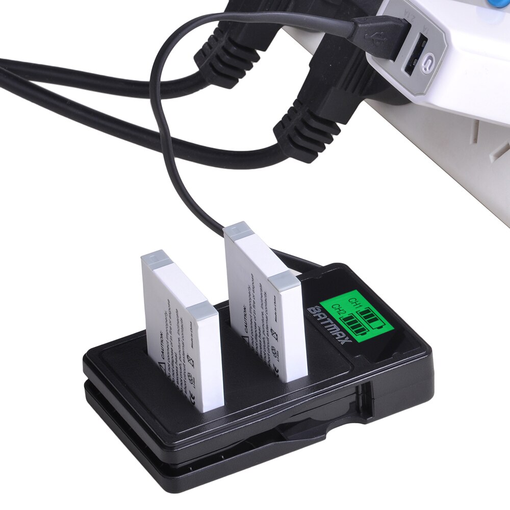 2Pcs NB-6LH NB-6L Battery + Charger Type C Port for Canon PowerShot D10 D20 D30 S95 SX260 SX280 SX540 SX700 SX710 HS Camera