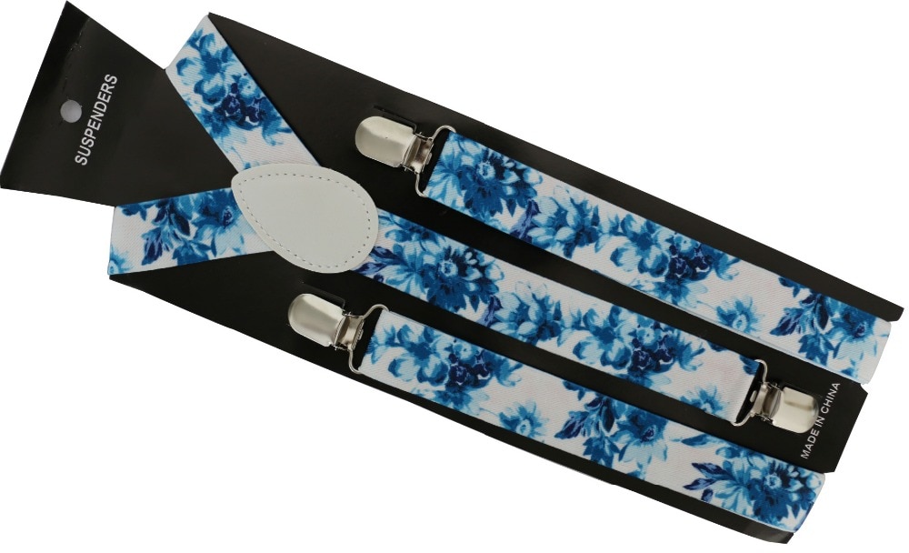 Mode 2.5 cm Breed Verstelbare Blauwe Bloemenprint Bretels Voor Vrouwen Dames