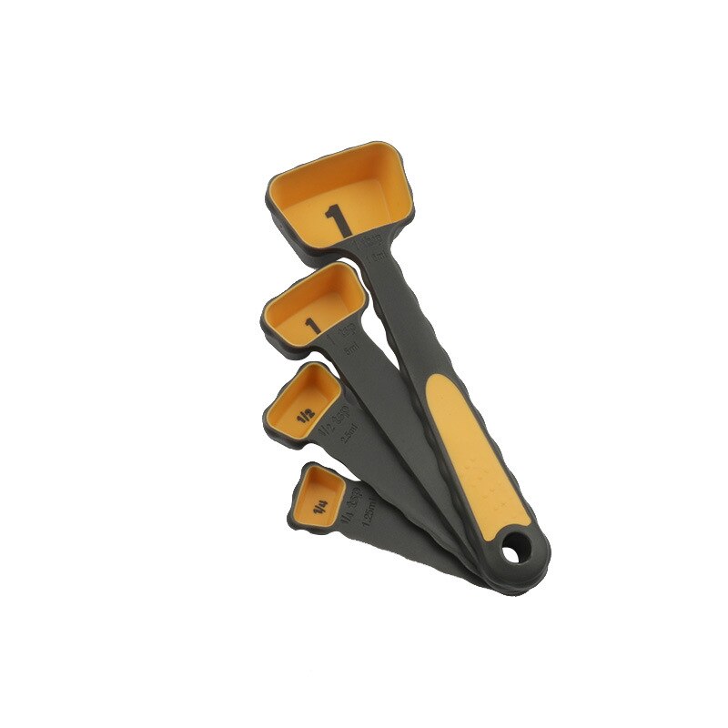 Silicone Measuring Spoons 4/8 Pcs Measuring Cup Sets Kitchen Cooking Tools Baking Accessories Kits: 4pcs orange(opp bag)