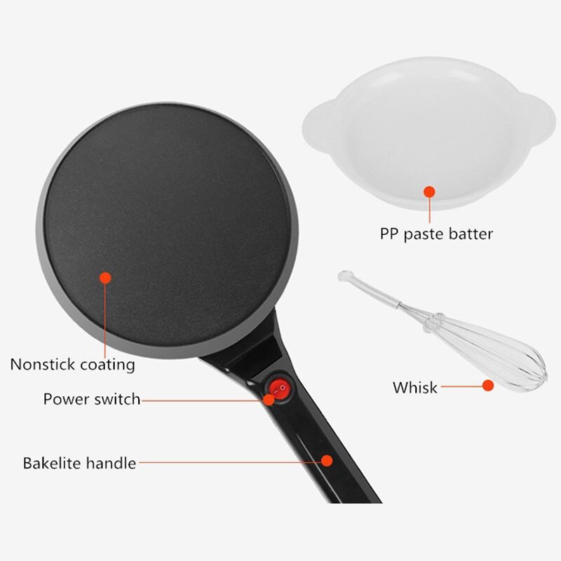 Kitchen Electric Griddle Pancake Baking Crepe Maker Pan Pizza Cake Non-Stick Machine Home DIY Cooking Tools(EU Plug)
