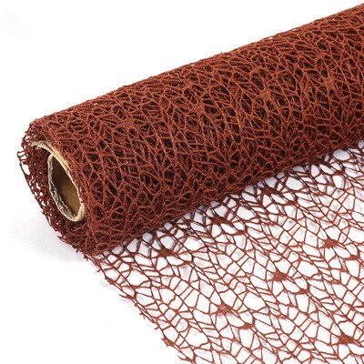 4.5M Kleur Organza Boeket Wikkelen Gaas Mesh Diy Craft Leveranties Kinderen Hand Scrapbook Gereedschap Wedding Party Decor Gordijnen: Brown Gauze Mesh