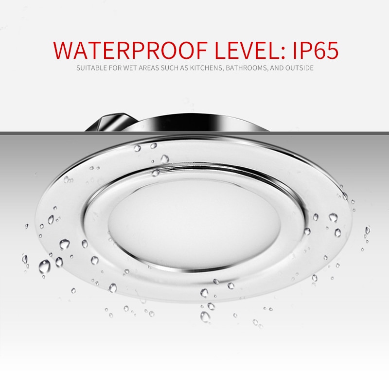 4/8PCS Roestvrij staal waterdichte LED spot Spot IP65 badkamer Plafond auto of boot Ingebouwde buitenhuis Slim mini 12V downlight Kast licht focus LED reflector