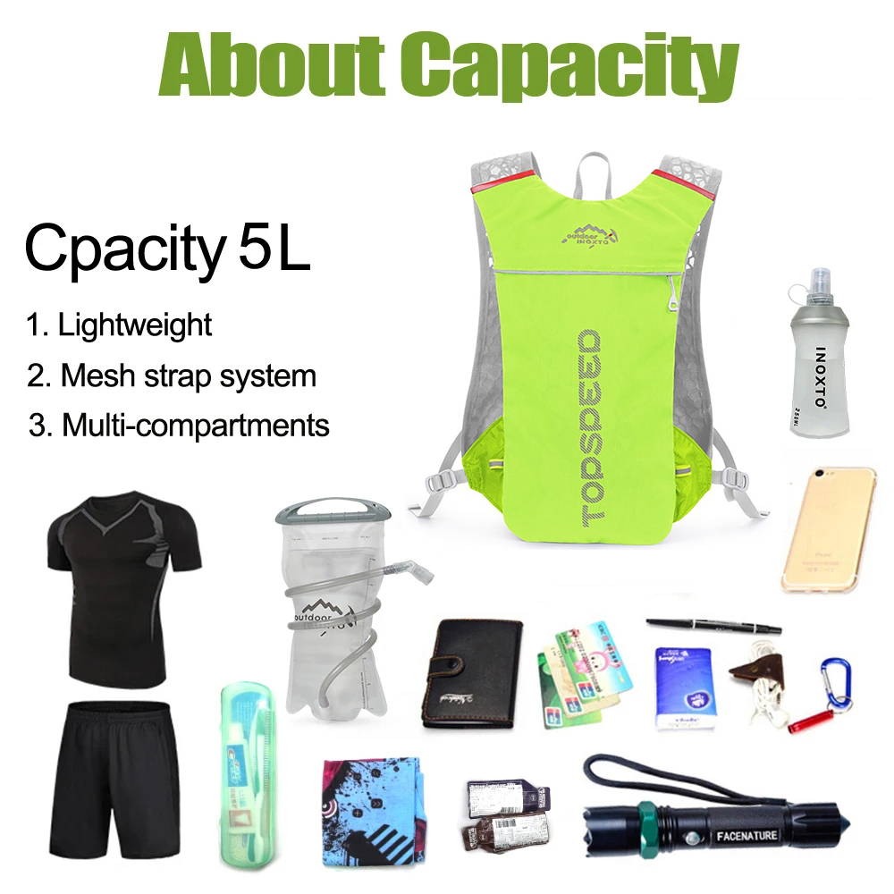 Ultralichte rugzak voor trailrunning, hardloopvest, ademend hardloopvest voor marathons