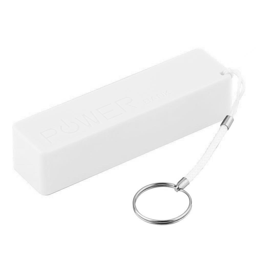 Portable Power Bank USB Mobile Charger Pack Box Battery Case For 1 x 18650 DIY: White