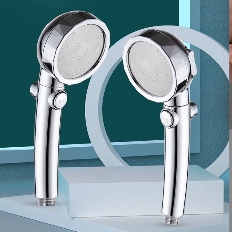 Zhangji Spa Stop Knop Douchekop Hoge Druk Regenval Water Saving Switch Button Spray Nozzle Voor Badkamer Accessoires