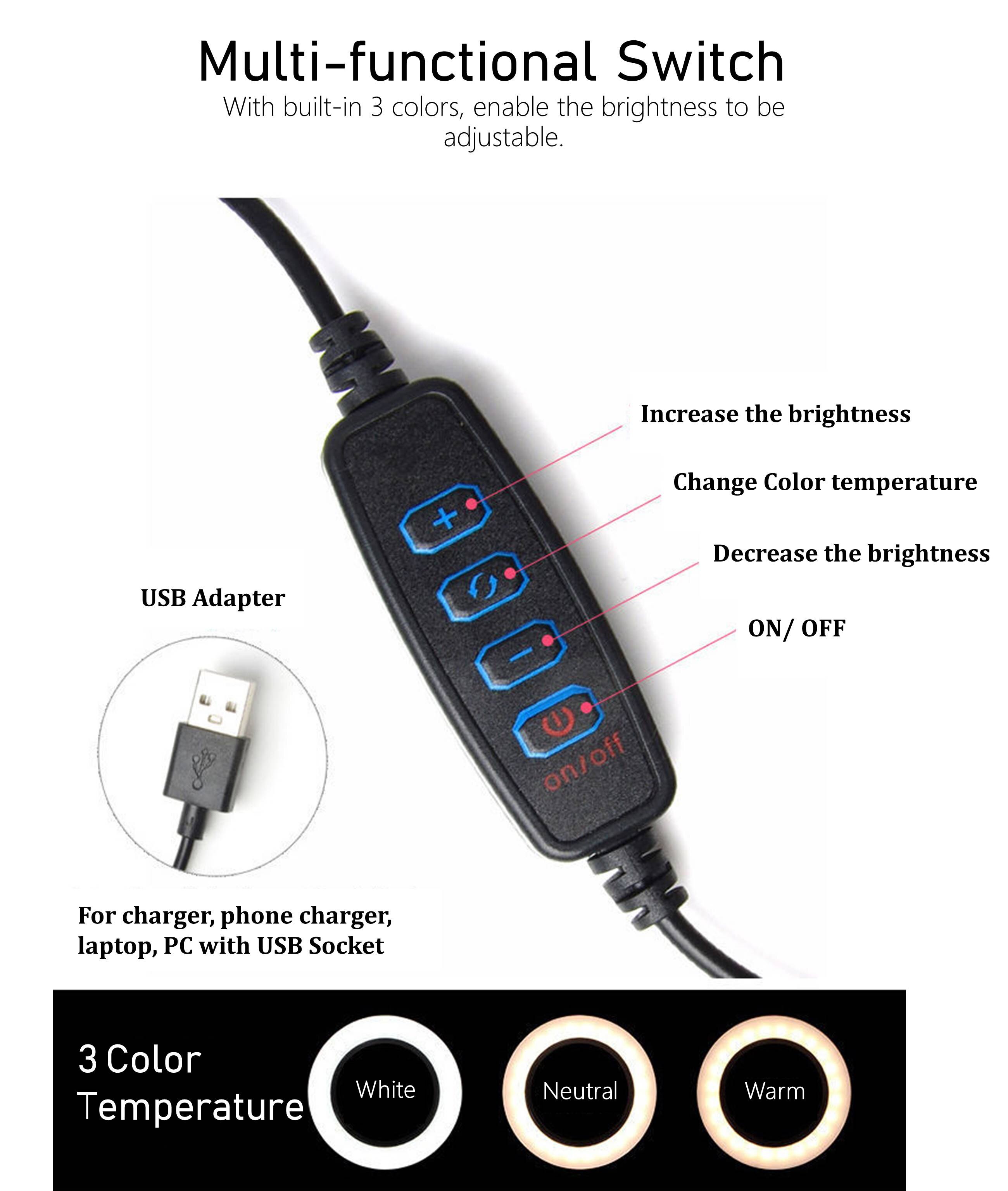 Lampada anello di Luce Video 26 centimetri Dimmable HA CONDOTTO Selfie Anello di Luce Photography Luce Con Il Treppiedi/Microfono Per Il Trucco Video in diretta Youtub