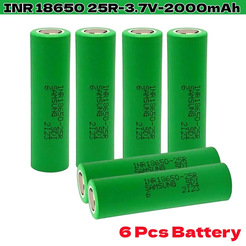 2000mAh 3.7V INR18650 25R 20A Lithium Battery For Screwdriver Flashlight Tool Battery+Charger: GRAY