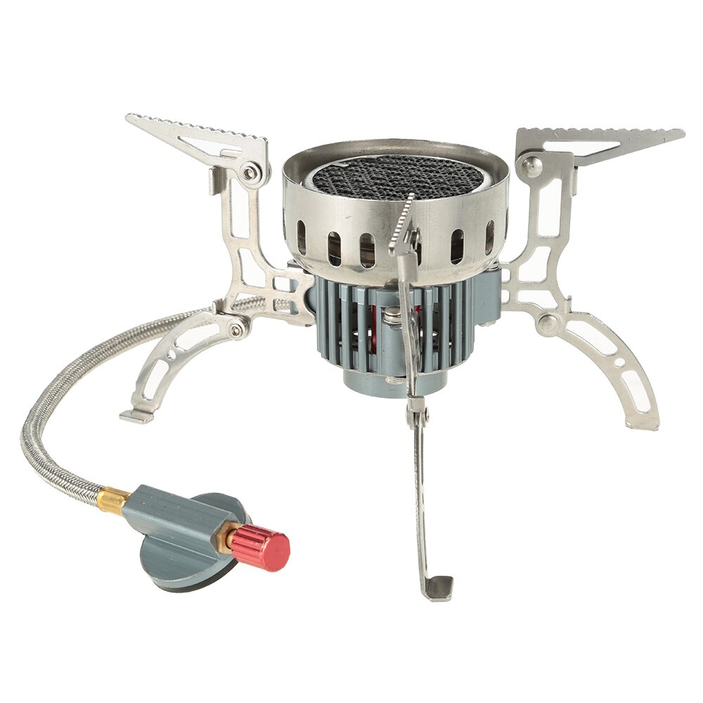 3500W Mini Stufa All'aperto Ultralight Infrarossi Fornello Da Campeggio Stufa Portatile Forno Pieghevole Antivento Stufa A Gas per Cookout di Picnic: Grigio chiaro
