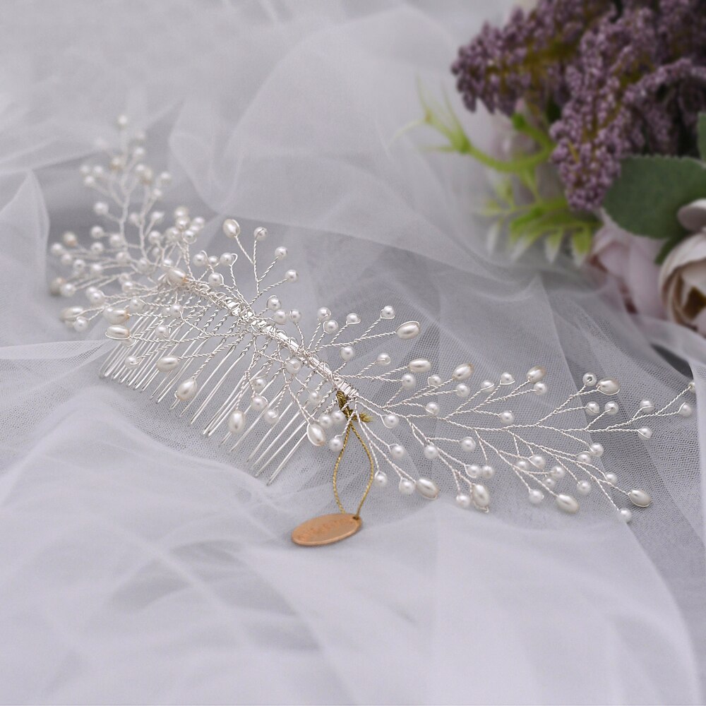 Peineta DE BODA ZMHP182, diadema de perlas para el cabello, accesorios para el cabello de novia, tocados de cumpleaños, joyería para el pelo de novia, pasador de pelo