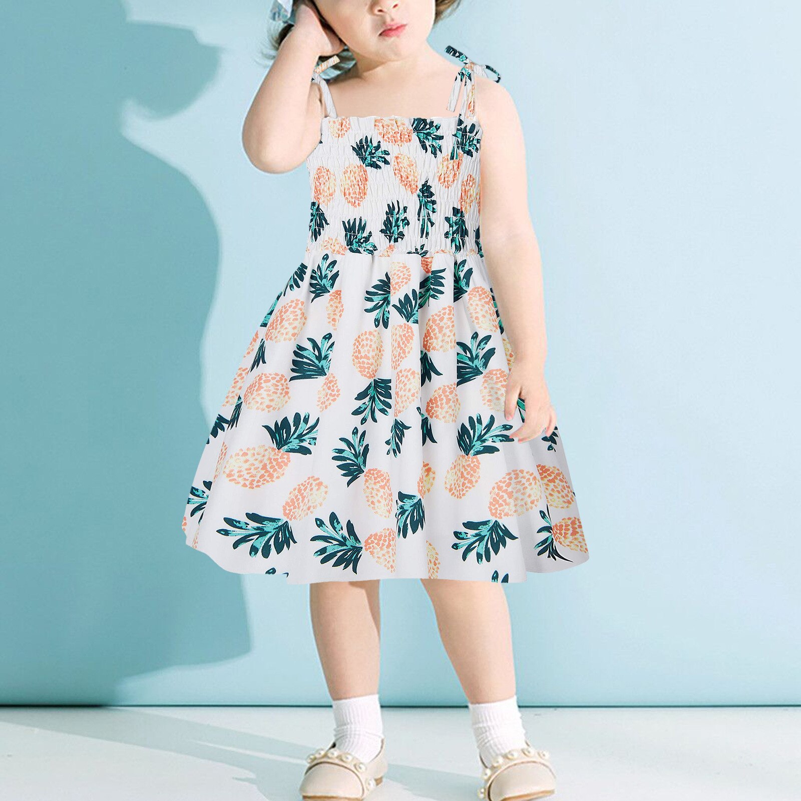 1 2 3 4 5 6 7 8 Years Summer Girl Princess Dress Cotton Cherry Dresses Polka Dot Kids Dresses For Girls Children Clothing