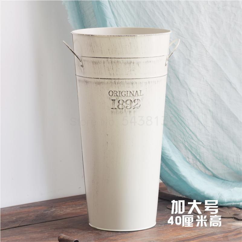 Iron bucket flower bucket retro 1892 flower flower arrangement flower flower bucket flower flower bucket flower shop decoration: Old  farmer  4