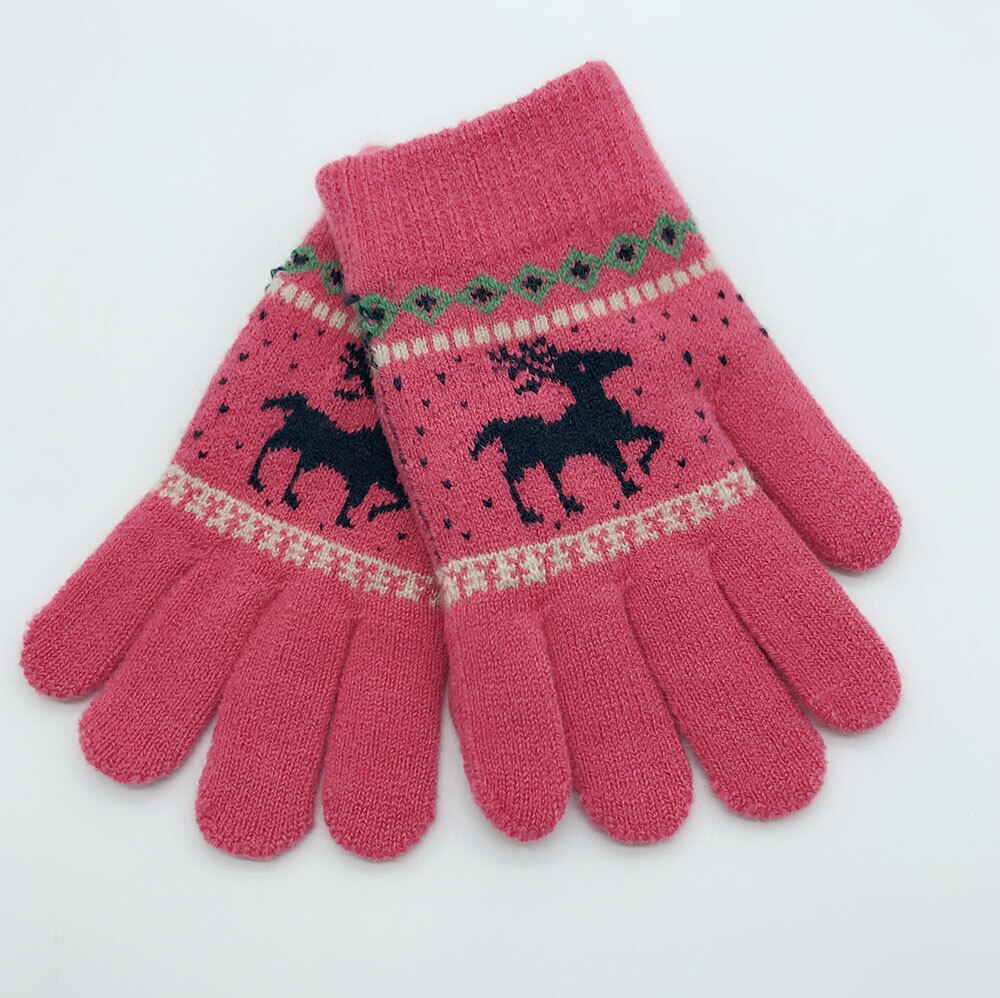 Di natale Dei Bambini di Inverno Caldo Del Fumetto Dei Cervi di Finger Completa Mittens KnittedGloves A Mano Neonato Manicotto Delle Ragazze Dei Ragazzi Bambini dropshipping11.9: WR