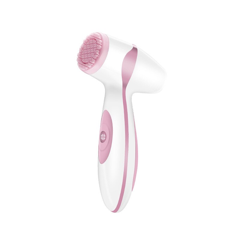 Electric Facial Cleansing Brush Ultrasonic Face Deep Cleanser Skin Pore Cleaner Face Massage Scrubber Lifting Visage: Pink