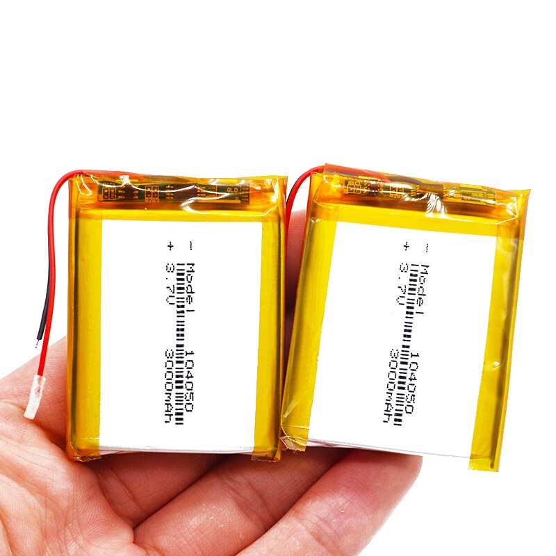 4pcs 3.7V Volt 3000mah Rechargeable Battery 104050 Li-ion Polymer Li Po Batteries For Solar Lamp Power Bank Radio GPS