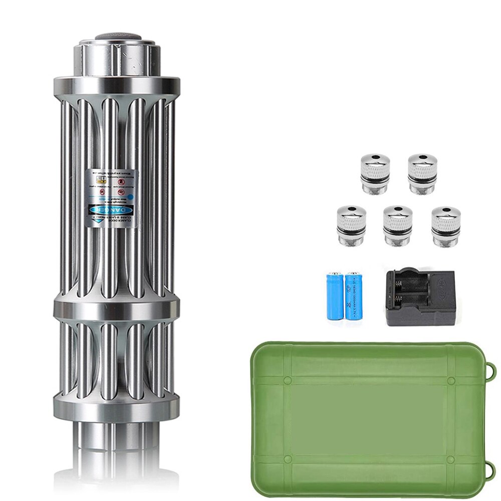 Torche Laser bleue brûlante, puissante, 445nm, SOS, torche de chasse, pointeurs de vue focalisables, lampe de poche: With battery