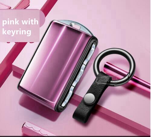 Car ABS Key Case Shell For Volvo XC40 XC60 S90 XC90 V90 T5 T6 T8 Fob Smart Key Replacement: with key ring pink