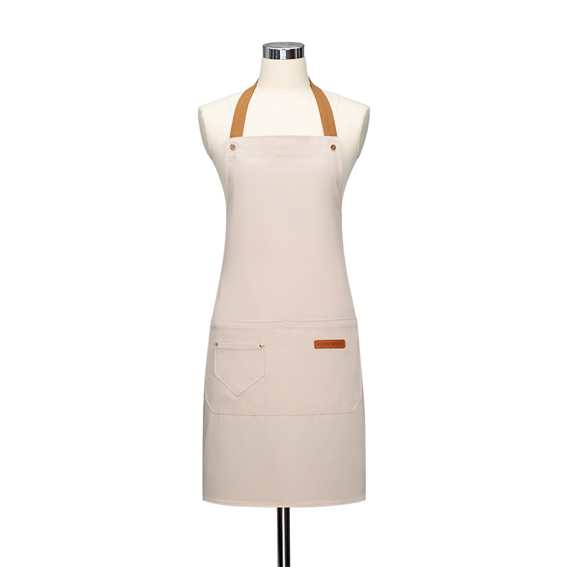 Delantal con de logotipo personalizado, delantales de cocina para hombre y mujer, ropa para hornear Chef en casa, impermeable con bolsillos: YELLOW